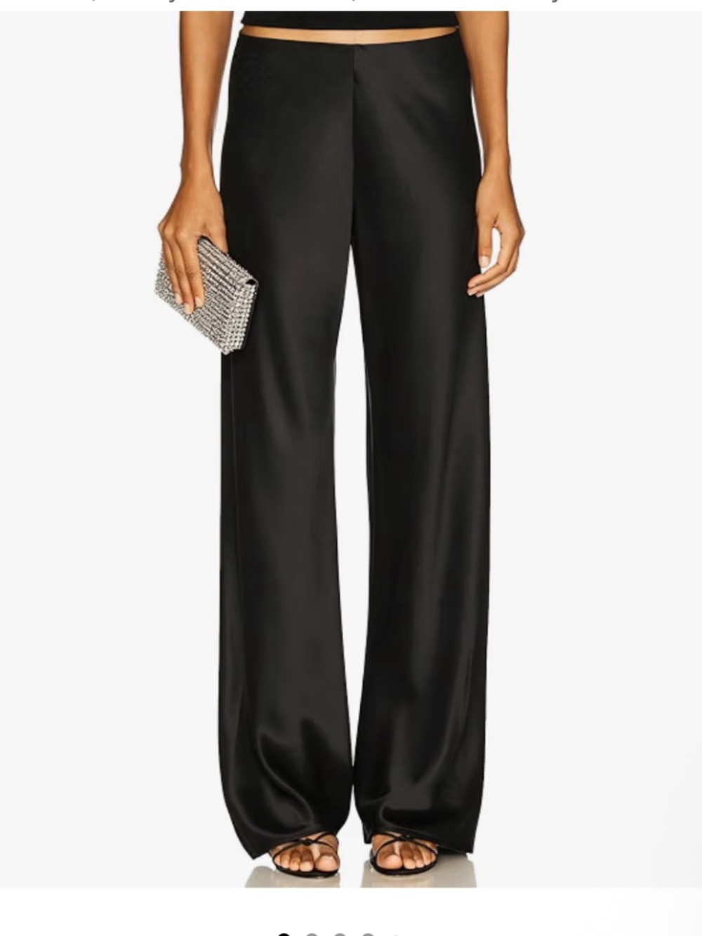 High Waisted Black Satin Pants